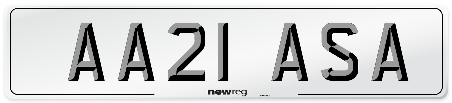 AA21 ASA Number Plate from New Reg